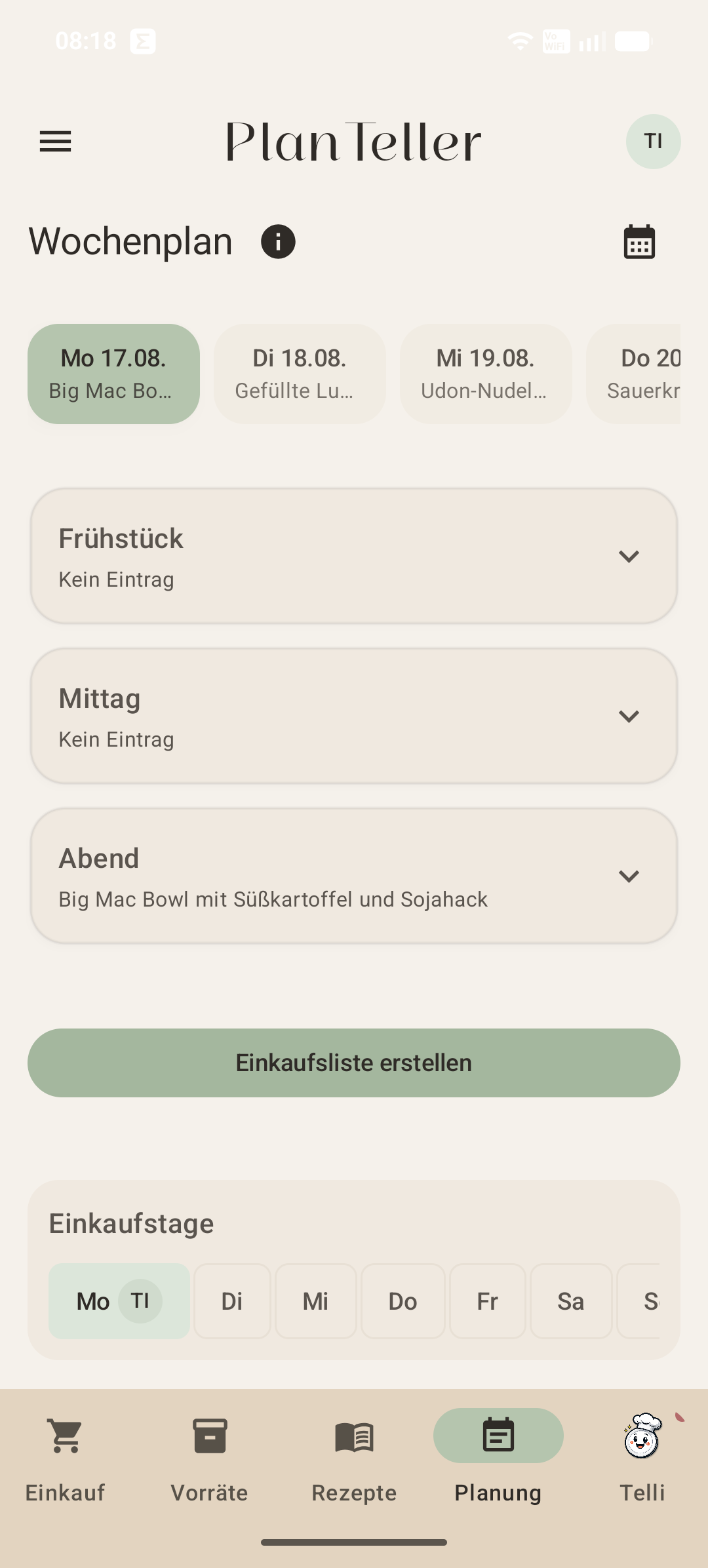 PlanTeller Wochenplan
